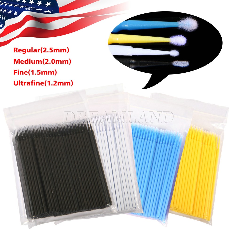 USA 100 Pcs Dental Disposable Material Micro Brush Tooth Applicator