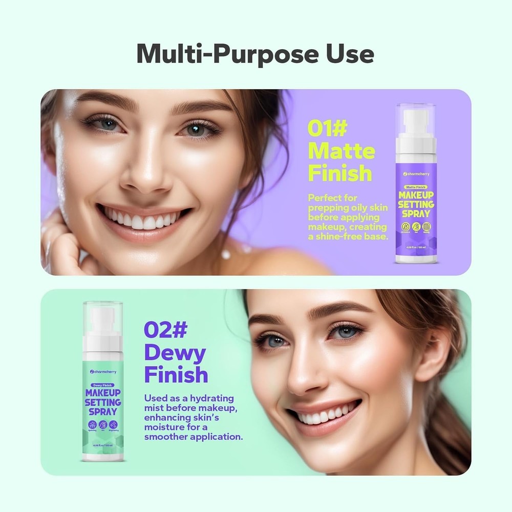 Makeup Setting Spray (4.06 Fl Oz), Dewy Finish Setting Spray for Makeup