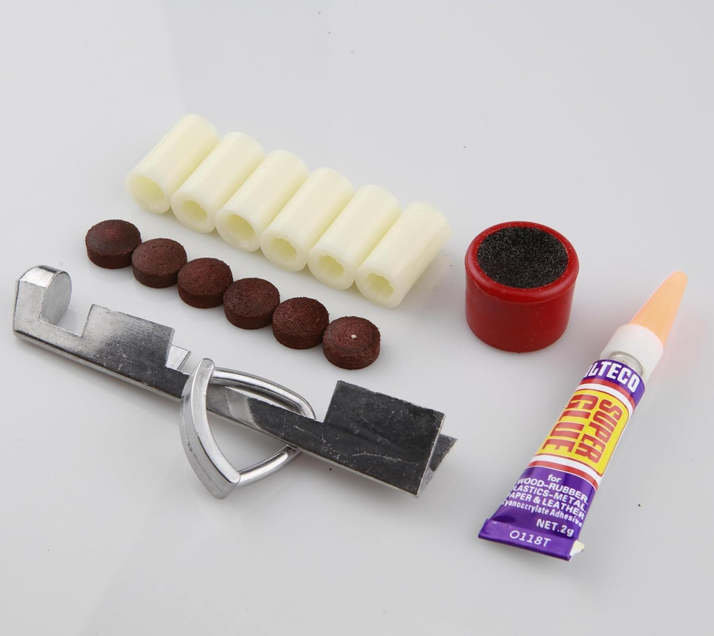 15 Pack Cue Stick Tip Repair Kit, Cue Tips Accessorie, Include 6 Pool Cue