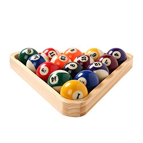 Complete Billiard Balls Set with Triangle Rack, 9-Ball Diamond Rack, Cue Chalks