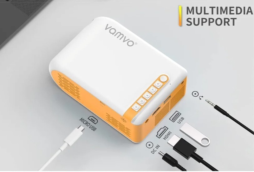 VAMVO VF210 Mini Portable Projector 1920x1080 Large Screen Projector