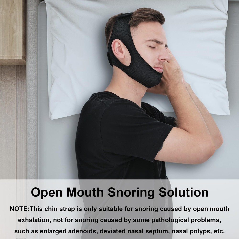 Anti Snore Chin Strap Snoring Solution Effective Anti Snoring, Breathable,1 Pack