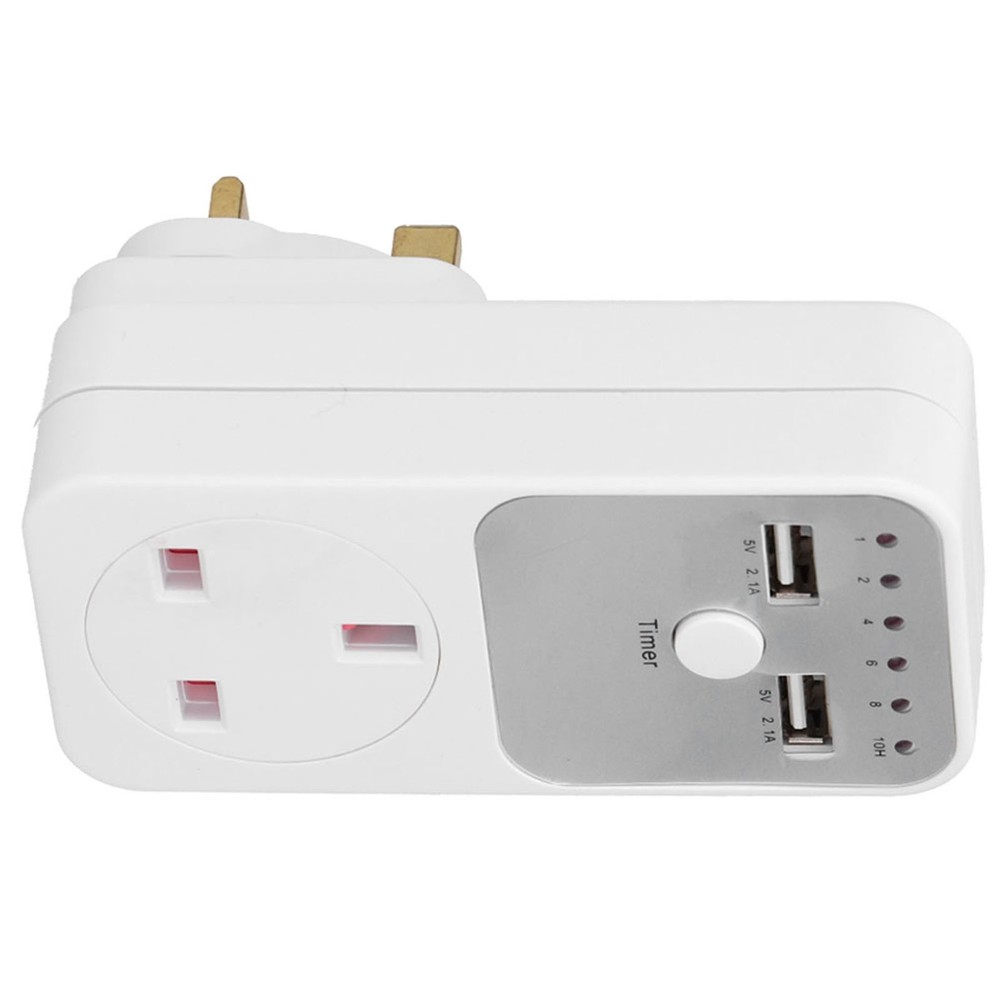 Digital Countdown Timer Socket With USB Ports For Home Appliances Energy Saving