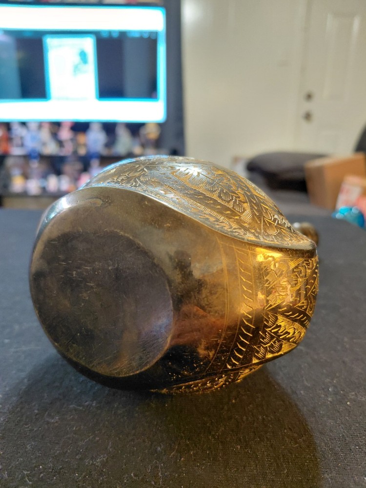 Vintage Middle Eastern Etched Brass Vase