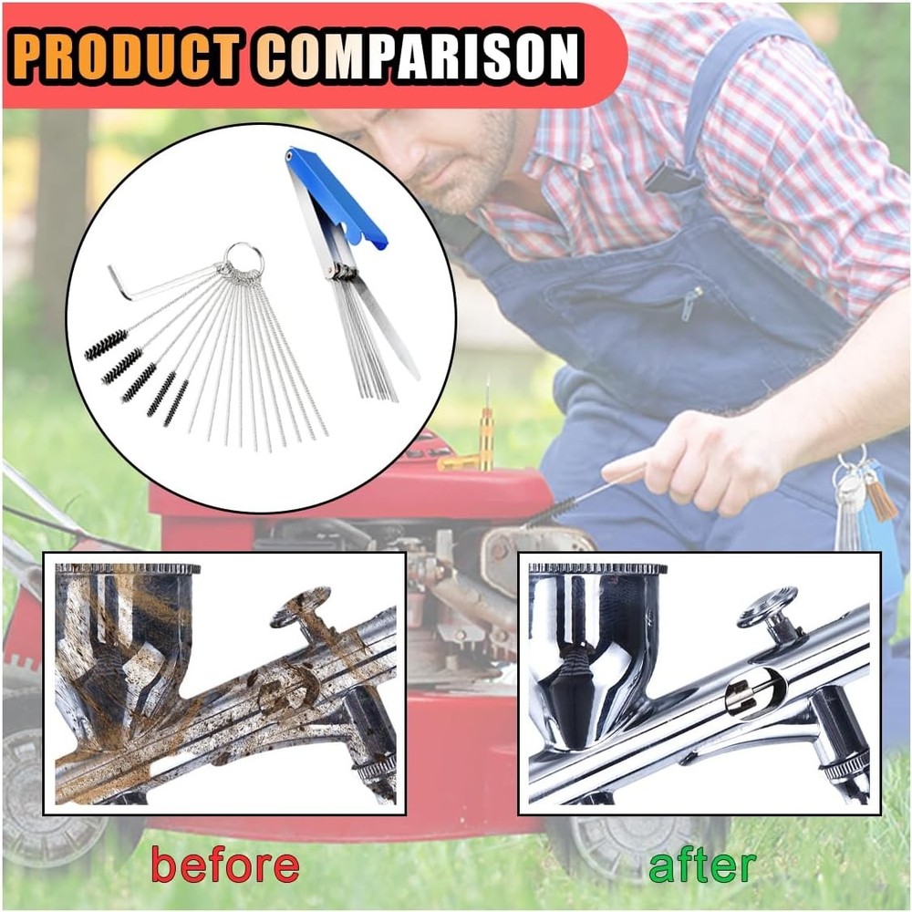 Carburetor Jet Cleaning Kit 29pc Stainless Needles Brushes Torch Tip Tool Set