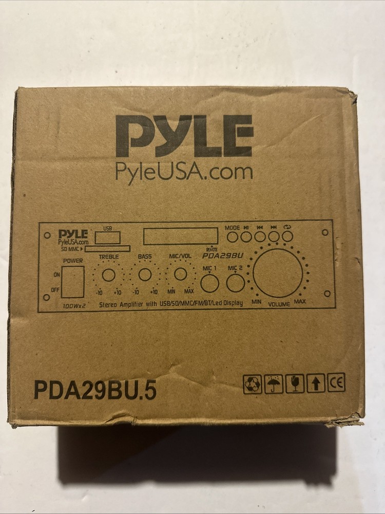 Pyle PDA29BU.5 Wireless Bluetooth Stereo Power Amplifier - 200W Open Box