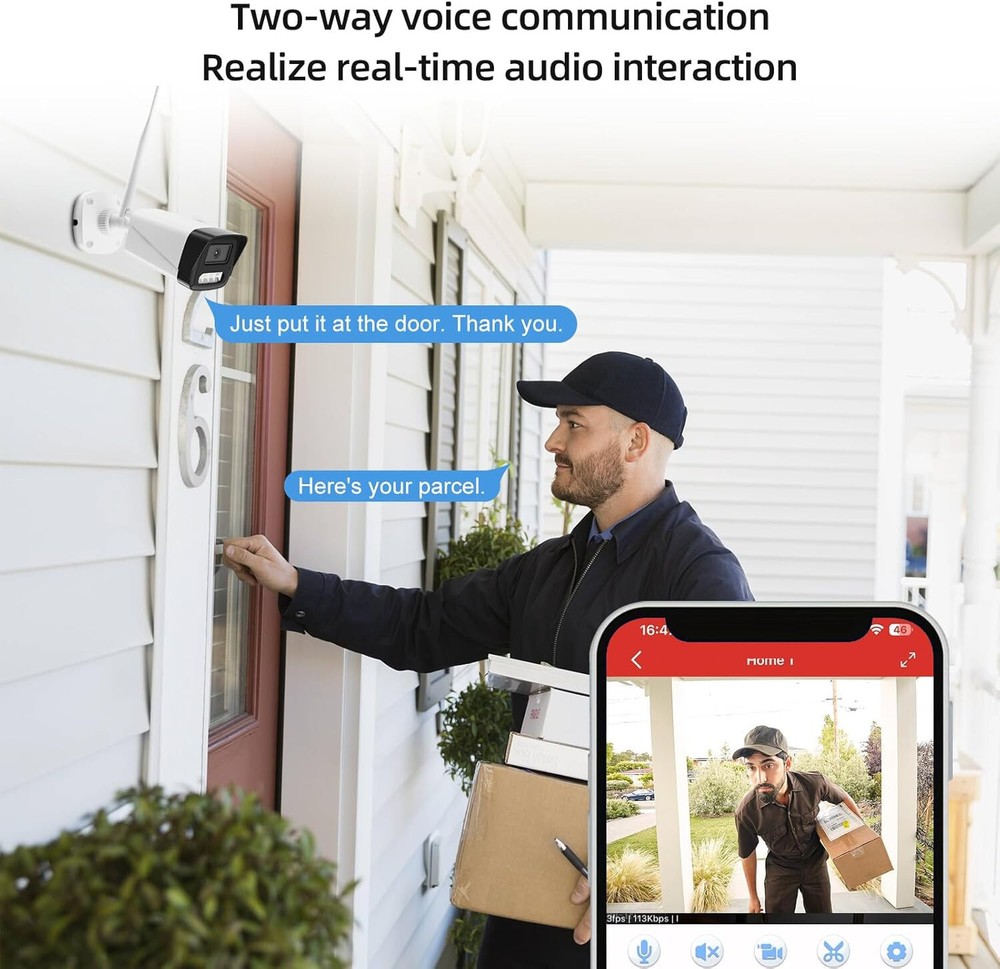 New - Apone Wireless Security Camera Systems, 6CH WiFi Security Camera System