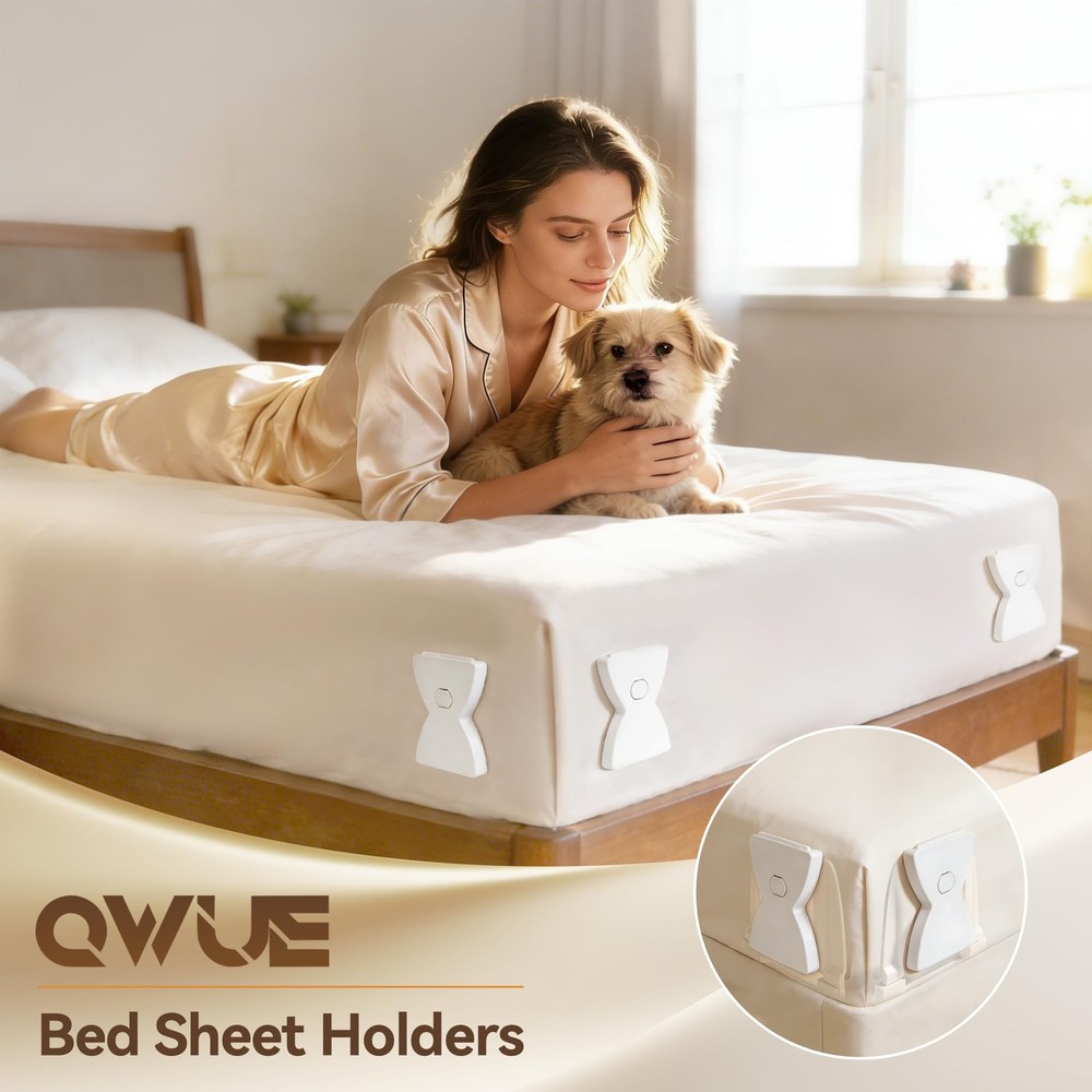 Bed Sheet Holders for Corners, Upgrade Dualside Locks Keep Firm & Tight, Lock...