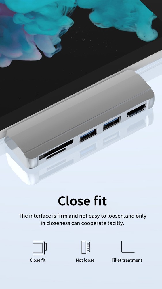 SD/SDHC/SDXC/Micro SD USB HUB Docking Station Adapter For Surface Pro 4/5/6 kq