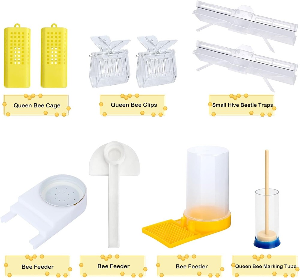 Blisstime Beekeeping Supplies, 30 PCS Bee Keeping Starter Kit, Beekeeping Tools