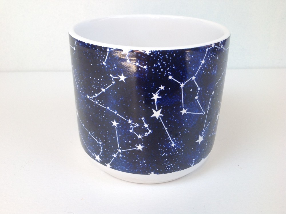 Constellation midnight blue & white ceramic planter, bowl, organization, etc