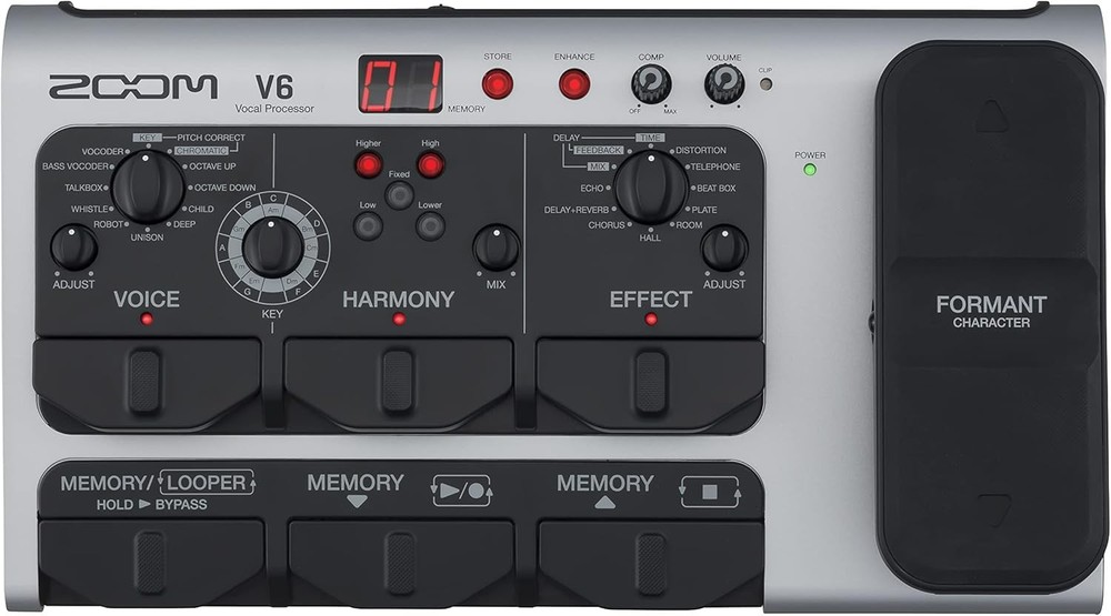 Zoom V6-SP Multi-Effects Vocal Processor Pedal Bundle