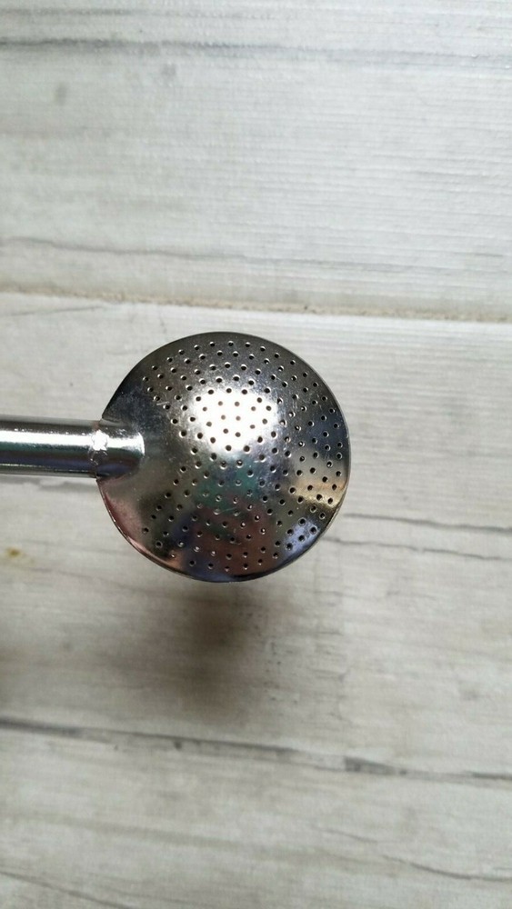 2 Antique Metal Tea Drinking Straw with Hinged Filter
