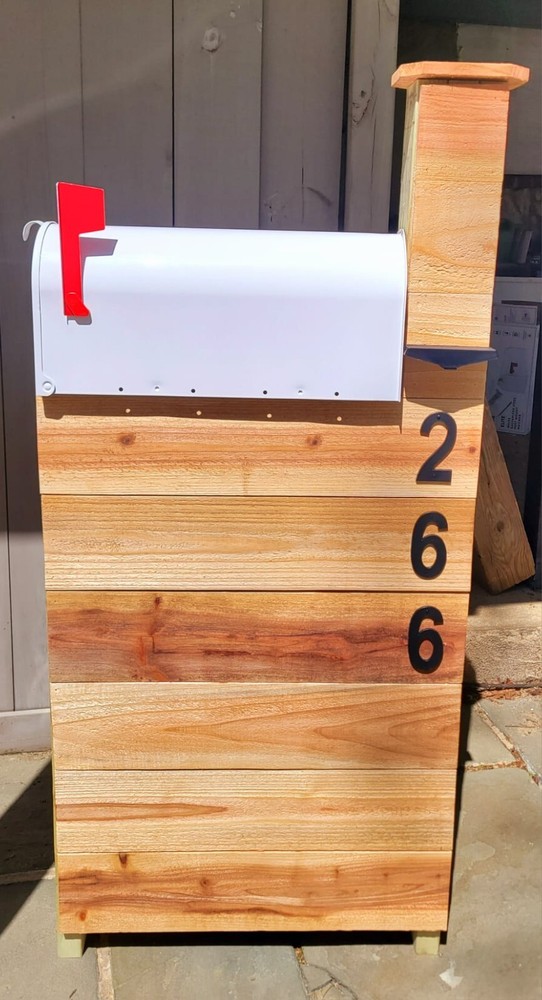 Rustic Cedar Mailbox Post, Handmade- FREE SHIPPING