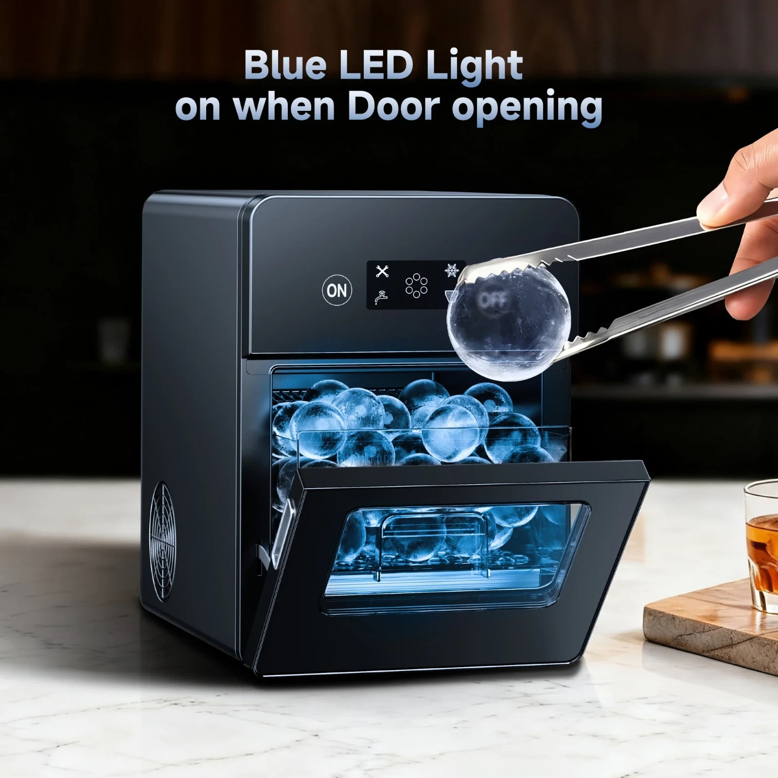 Simzlife Sphere Ice Maker,10 pcs/Hour, 150 pcs/Day,Clear Ice Ball Maker with Enh