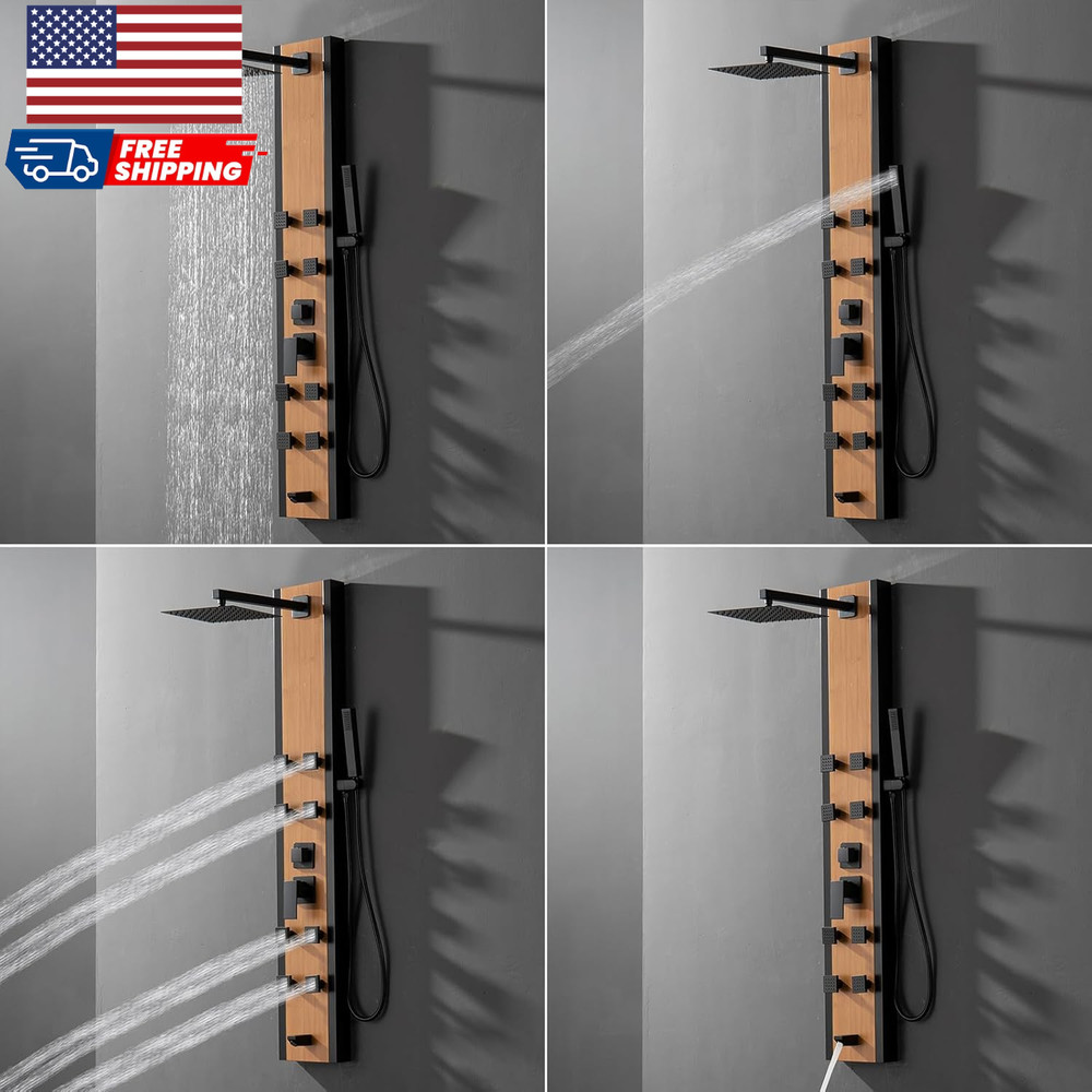 Stainless Steel Shower Panel Tower System 8 Jets Multi-Function Shower Panel