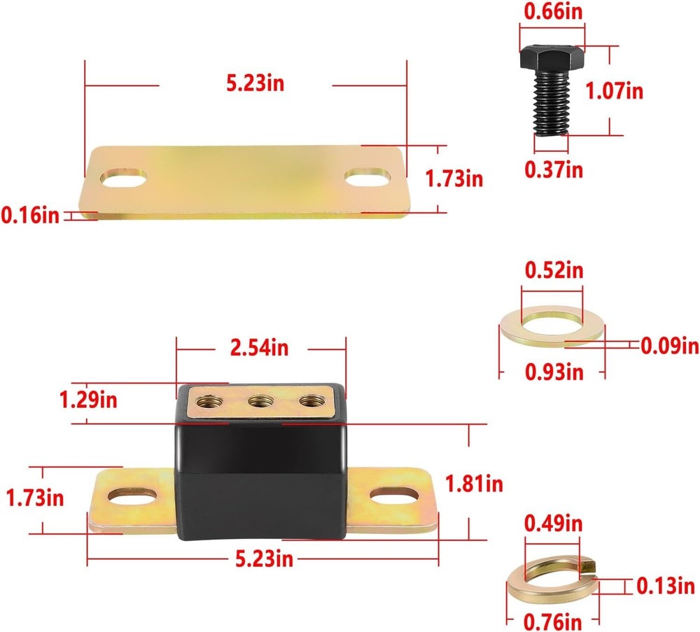 Robust GM Transmission Mount - Polyurethane Bracket Set for TH350, TH400, 700R4