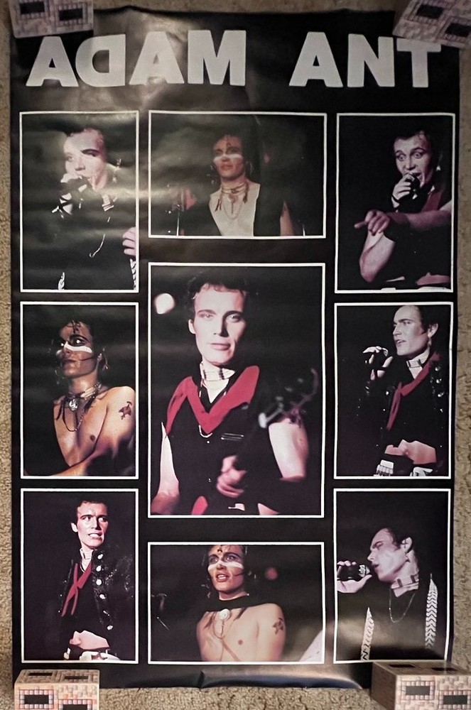 Rolled Adam Ant 1981 Collage Poster 23x34.5 English Rock 1980s