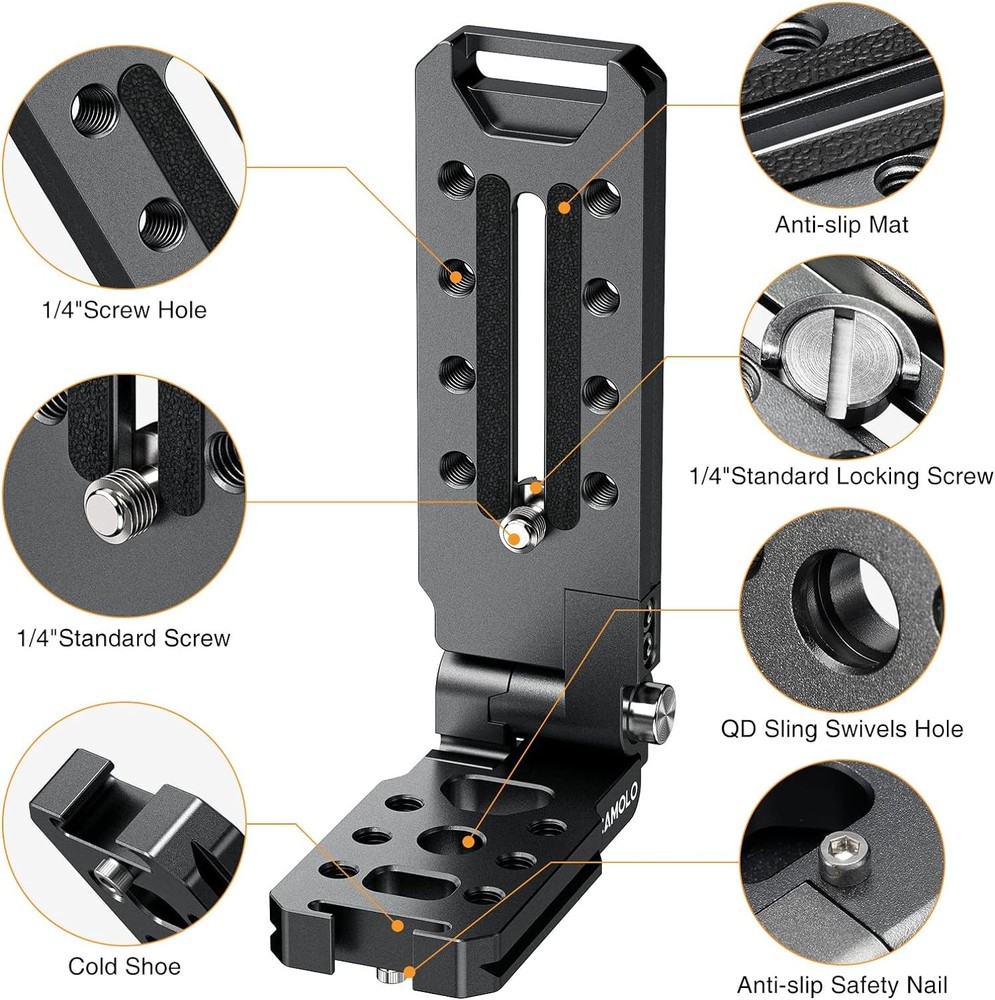 CAMOLO L Bracket Camera Mount Plate Foldable Arca For DSLR Horizontal Switching