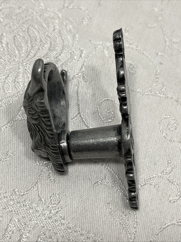 2 Buffalo Bison Wall Hook Keys Coats Single Hook Drawer Pull Pewter Ranch Spain