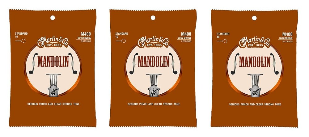Martin M400 Mandolin Strings, Light (10-34) (3-Pack)