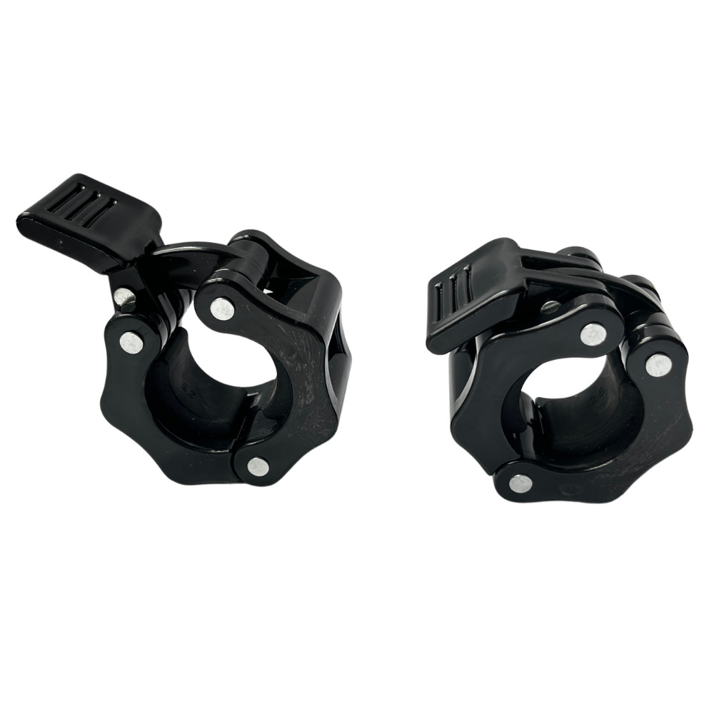 Barbell Clamps BLACK 1" Inch Barbell Collars Quick Release, Locking 1-Pair Clips