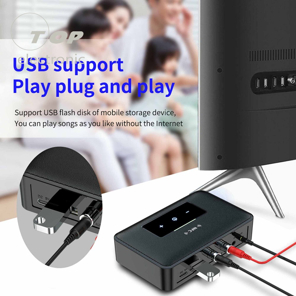 Bluetooth 5.0 RCA Audio Receiver Transmitter 3.5mm AUX NFC Wireless Adapter