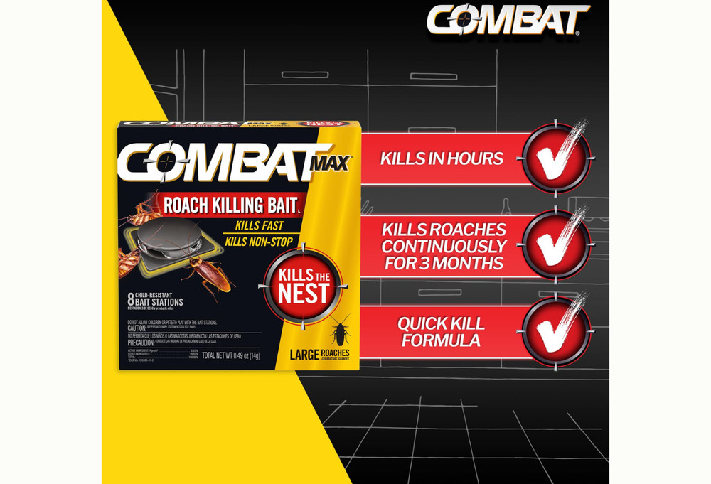 Combat Max Large Roach Killing Bait, 8 count - (Pack of 1)