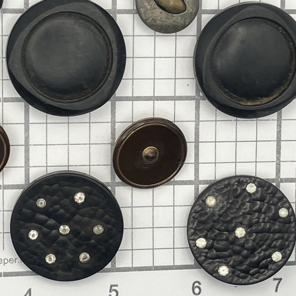 Antique Vintage Button 30 Piece Lot Multiple Sets Grey Blacks