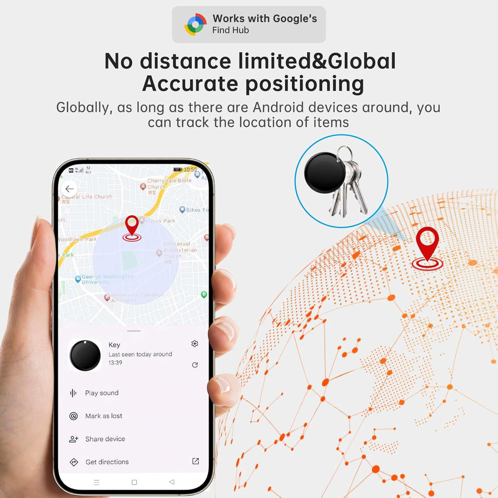 Air Tracker Tag for Android(Android Only ) IP65 Waterproof Smart Tag & Item Find