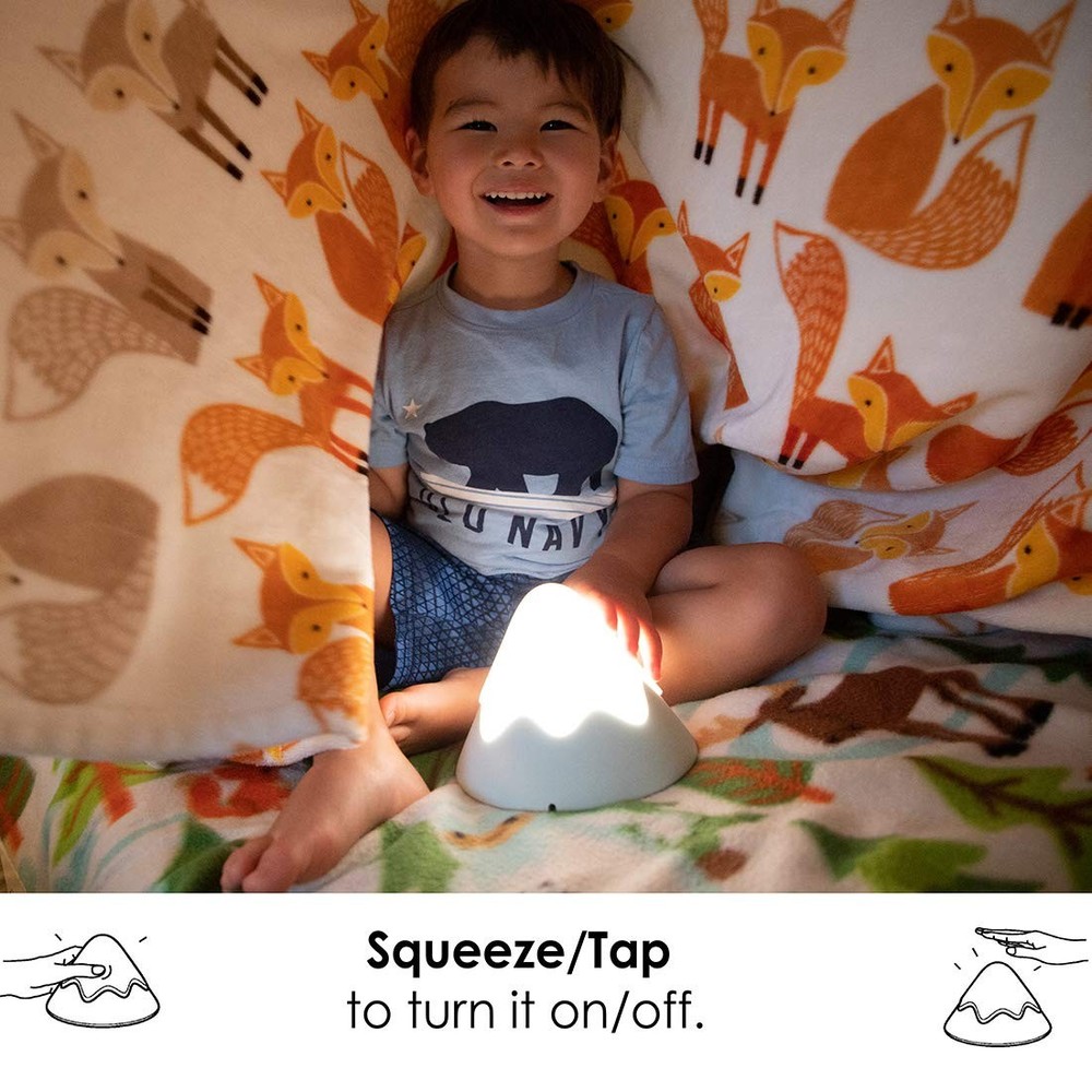 Baby Night Light Snow Mountain Tap Squeeze Touch Control Dimmable Timer Portable