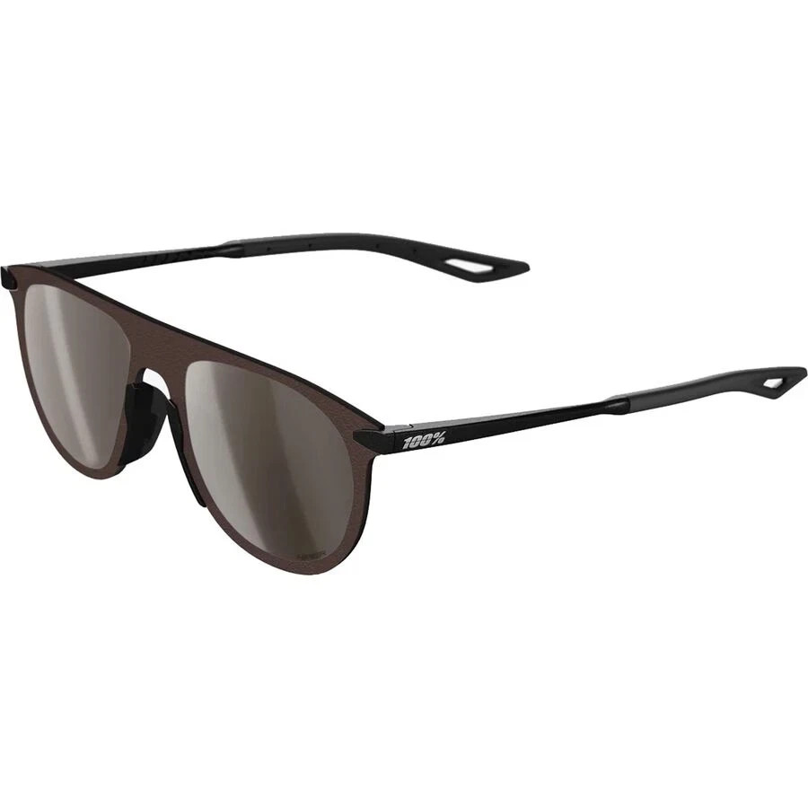 100% Legere Coil Sunglasses - Matte Black Fashion Silver Mirror