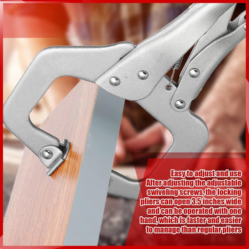 10 Pcs Locking C Clamp, Locking Pliers Adjustable Welding Clamp with Regular Tip