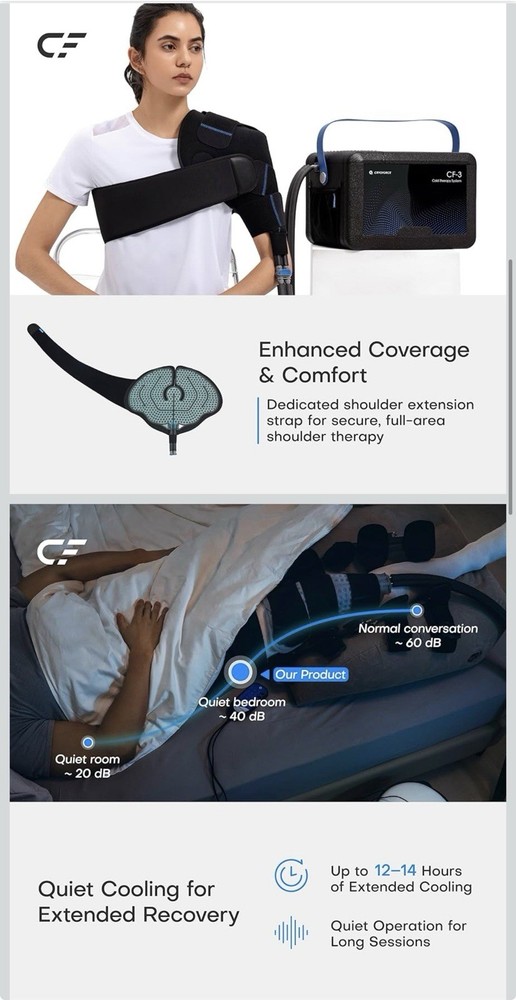 New CF-3 Cold Therapy Machine Knee & Shoulder Large 16.8 QT Programmable