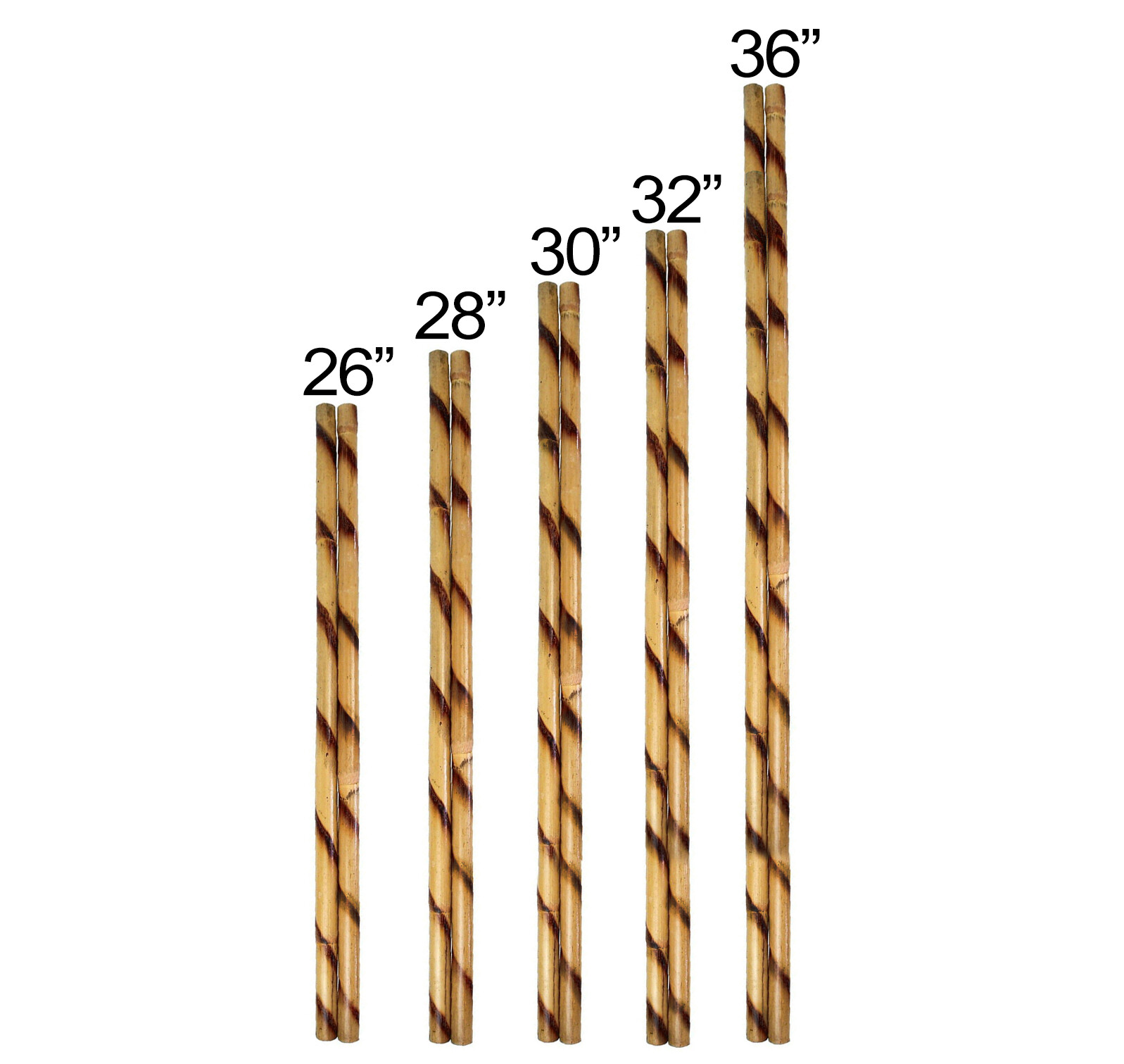Escrima Sticks Pair 26" 28" 30" 32" 36" Rattan Kali Arnis Spiral Burnt Add Case