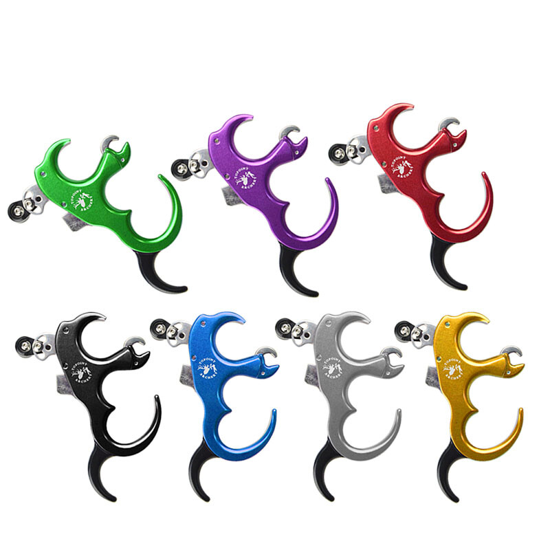 TP420 Compound Bow Release Aids 3 4 Finger Thumb Trigger Adjustable Archery Grip