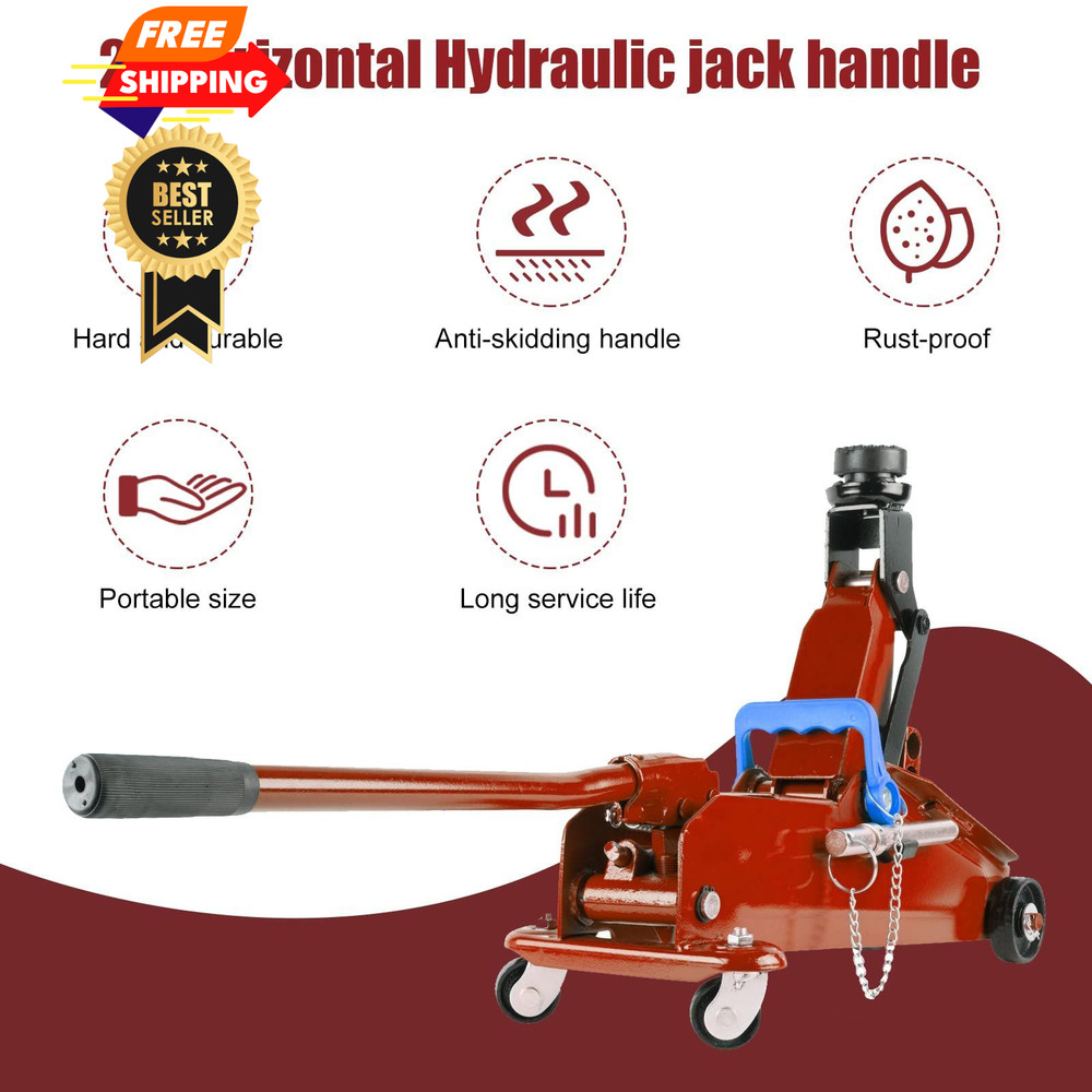 Windspeed Horizontal Hydraulic Jack Handle, 2 Ton Floor Medium, Red