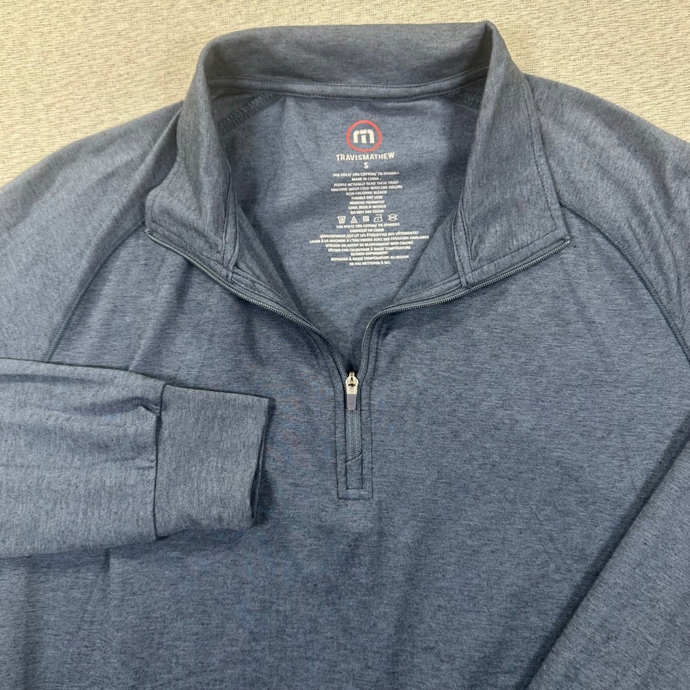Travis Mathew Cloud 1/4 Zip Pullover Mens S Navy Golf Outdoors Pockets Stretch