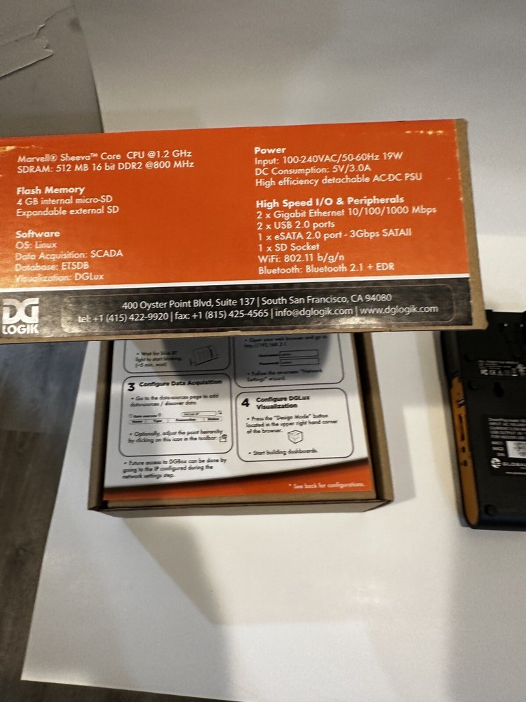 DGBOX - DGLOGIK MODEL 003-DS2001 Data Acquisition Data Storage and Visualization