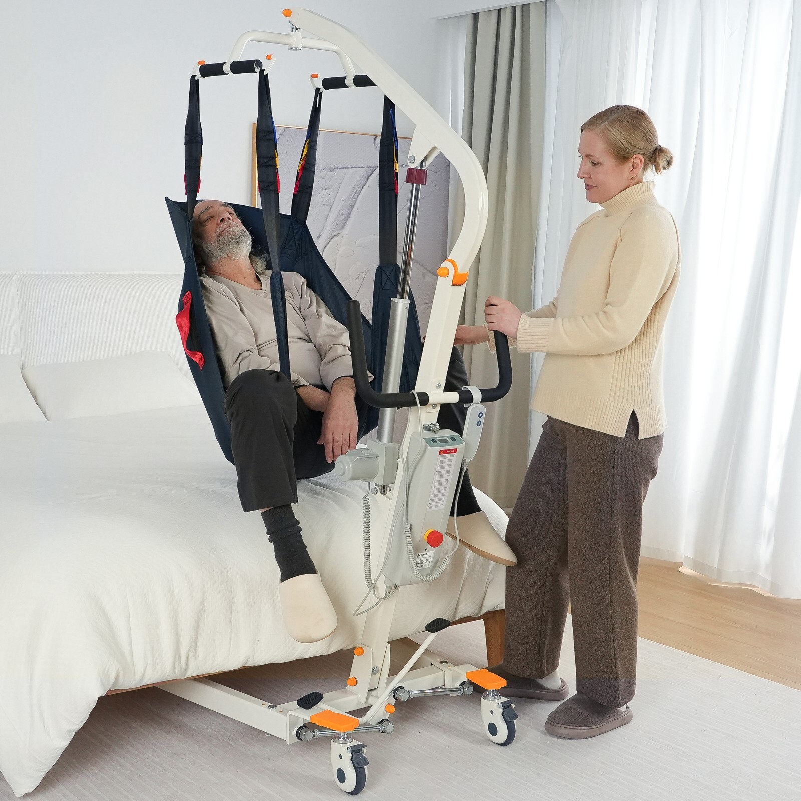 Upgrade Foldable Electric Patient Lift, Medical Transfer, 440LBS, AY02