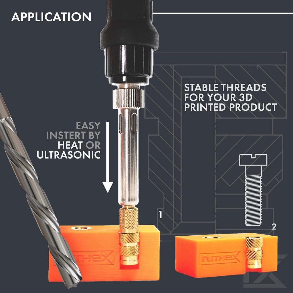 ruthex M3 Threaded Inserts M3x5x4 VORON (100 pcs), Metric Insert