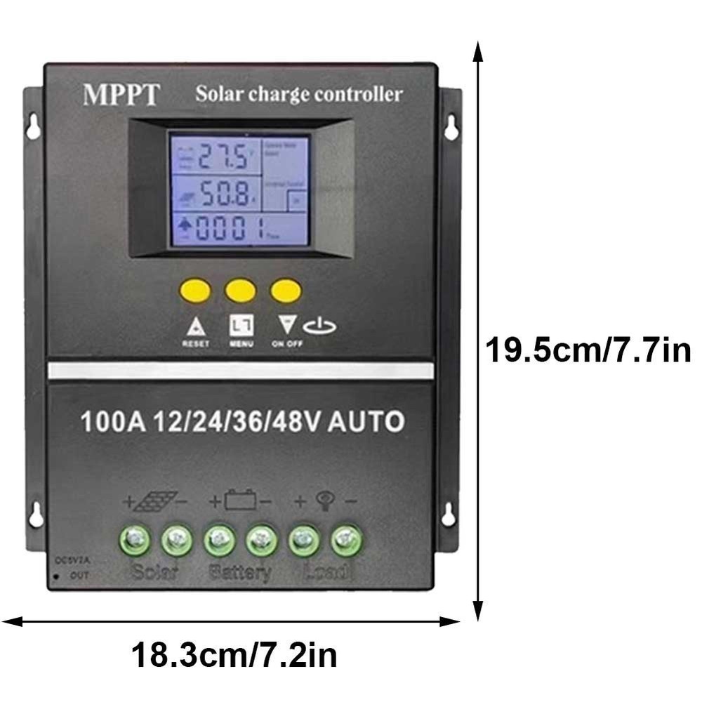 100A MPPT Solar Charge Controller LCD Display Battery Intelligent Regulator USA