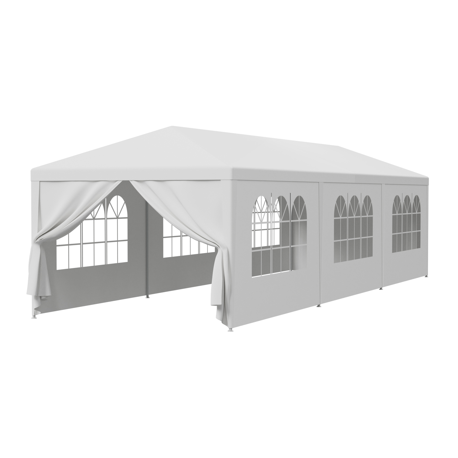 10'x10'/20'/30 Outdoor Gazebo Wedding Party Tent White Canopy With Sidewalls