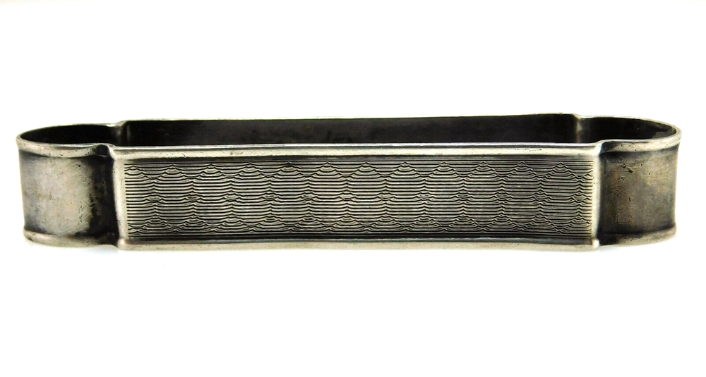 Art Deco Patterned 925 Sterling Silver Long Napkin Ring