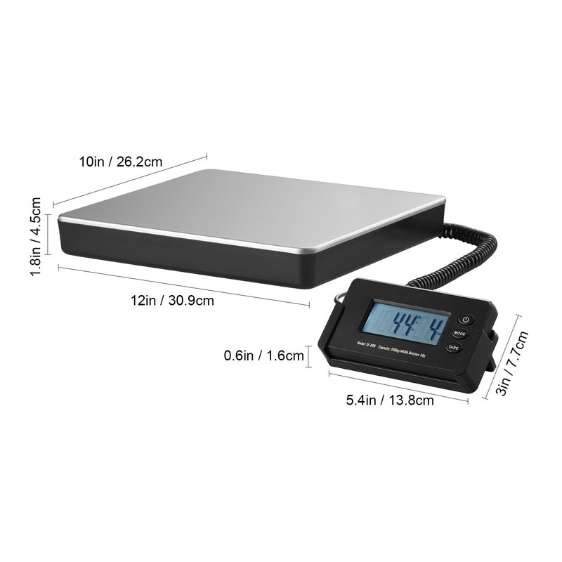 Digital Postal Scale 440lbs LCD Shipping Scale AC DC Power Tare Function New