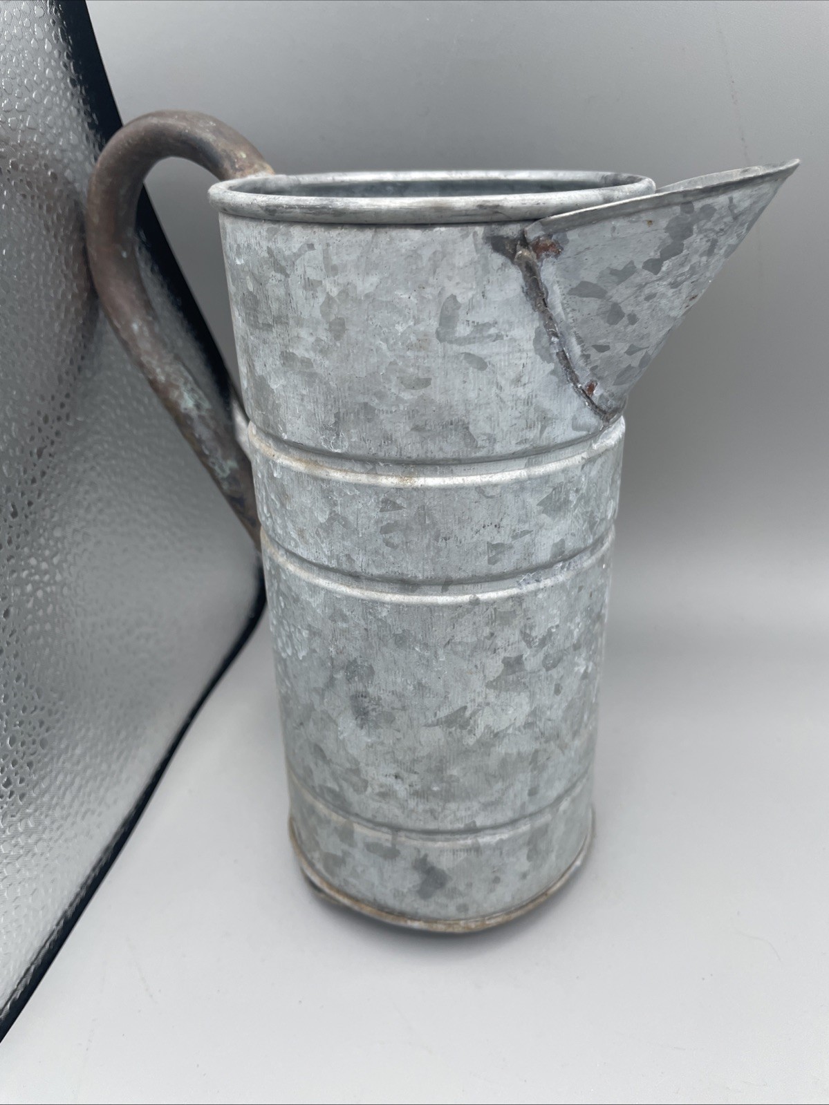 Antique Galvanized Metal Watering Bucket