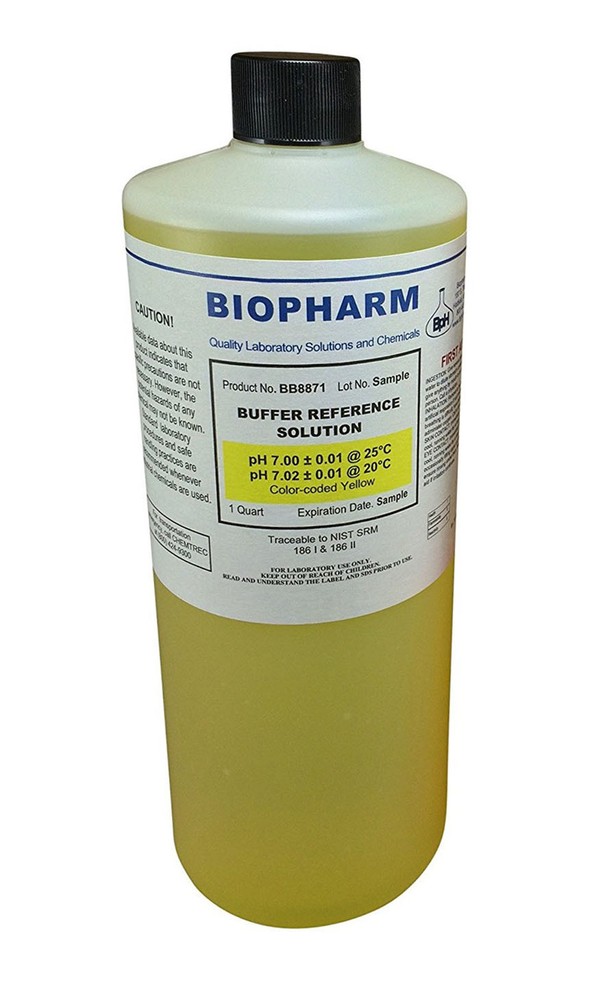 Biopharm pH Calibration Solution 1 Quart pH 7 Buffer NIST Traceable