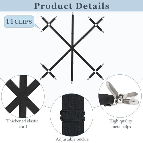 Bed Sheet Holder Straps, Adjustable Elastic Fastener Keep Sheets Firm & Tight