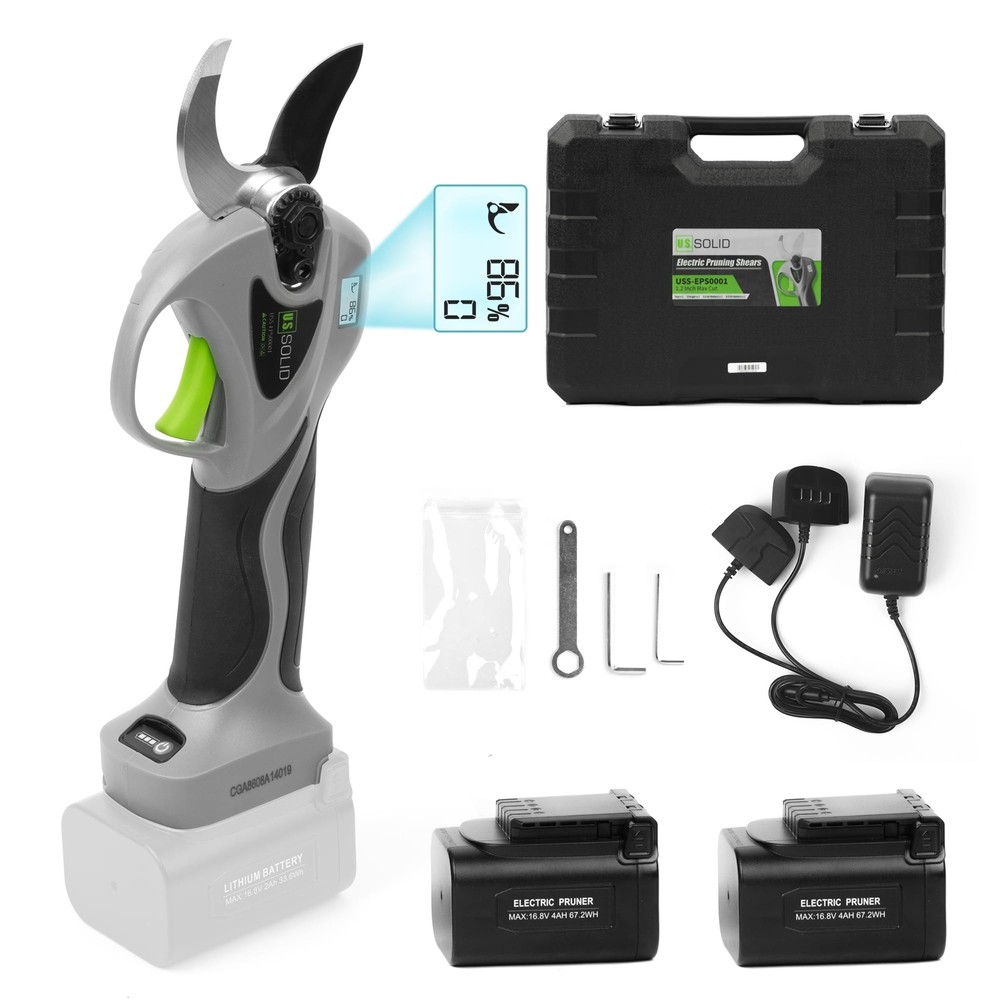 U.S. Solid Cordless Electric Pruning Shear 9H Runtime Max 1.2 inch (32 mm) Cut