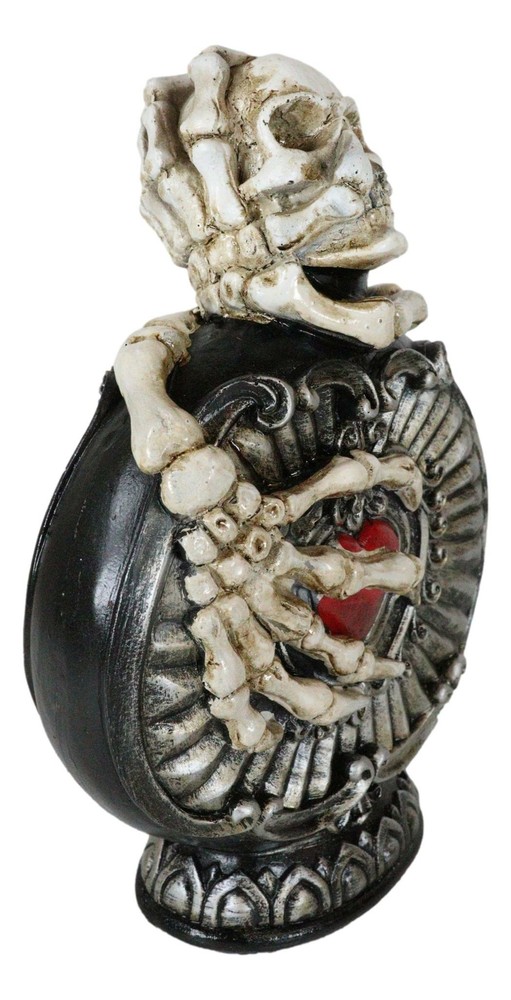Wicca Witchcraft Skeleton Bones Skull With Red Heart Decorative Potion Bottle